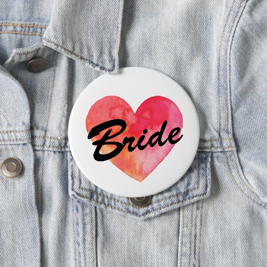 Braut-Abzeichen | Watercolor-Herz Button (Beispiel)