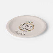 Braut als modernes Brautparty Pappteller (Schrägansicht)