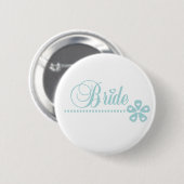 Braut-aquamarine Eleganz Button (Vorne & Hinten)