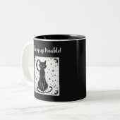 Braut Ärger Schwarze Katze Halloween Kaffeetasse (Vorderseite Links)