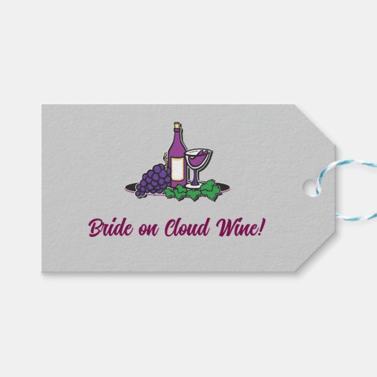 Braut auf Cloud Wine! Geschenkanhänger (Vorderseite (Horizontal))