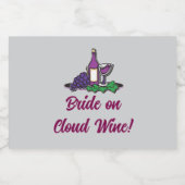 Braut auf Cloud Wine! Lebensmitteletikett (Einzelnes Label)