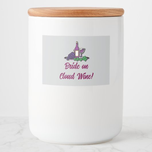 Braut auf Cloud Wine! Lebensmitteletikett (Vorderseite)