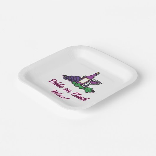 Braut auf Cloud Wine! Pappteller (Gewinkelt)