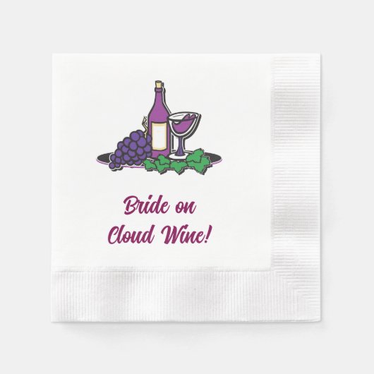 Braut auf Cloud Wine! Serviette (Vorderseite)
