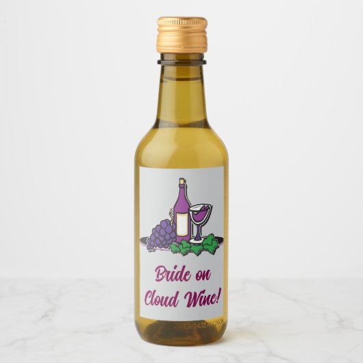 Braut auf Cloud Wine! Weinetikett (Vorderseite)