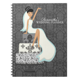 Braut auf Hochzeitstorte Notizblock