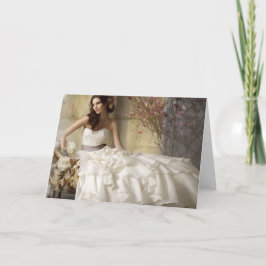 Braut auf ihrer Hochzeitstagskarte Karte