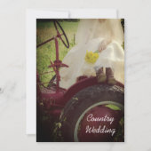 Braut auf Red Tractor Country Farm Wedding Einladung (Vorderseite)