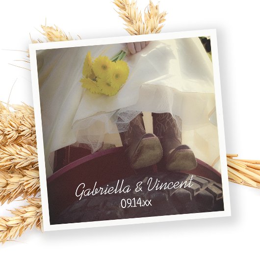 Braut auf Red Tractor Country Farm Wedding Serviette