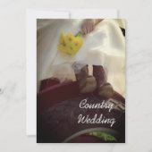 Braut auf Traktor Farm Wedding Einladung (Vorderseite)