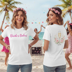 Braut-Babys Rosa Champagner Junggesellinnenabschie Tri-Blend Shirt