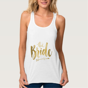 Braut-Behälter-Spitze - Imitat-Goldfolie Tank Top
