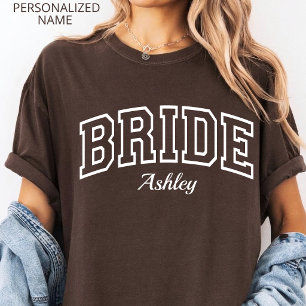 Braut Benutzerdefinierte Varsity Braut Junggesel T-Shirt