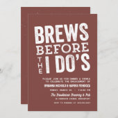 Braut, bevor ich Do's Brauerei Engagement Ziegelst Einladung (Vorne/Hinten)