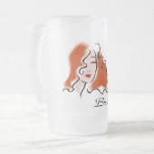 Braut-Bier-Tasse Mattglas Bierglas (Vorderseite Links)