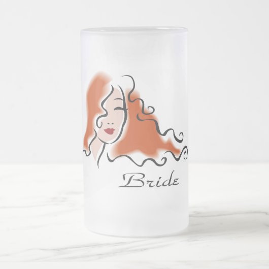 Braut-Bier-Tasse Mattglas Bierglas (Mittel)