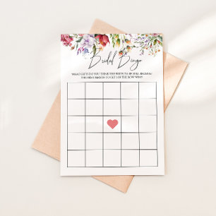 Braut-Bingo-Blumen-Brautparty-Spielkarte Einladung