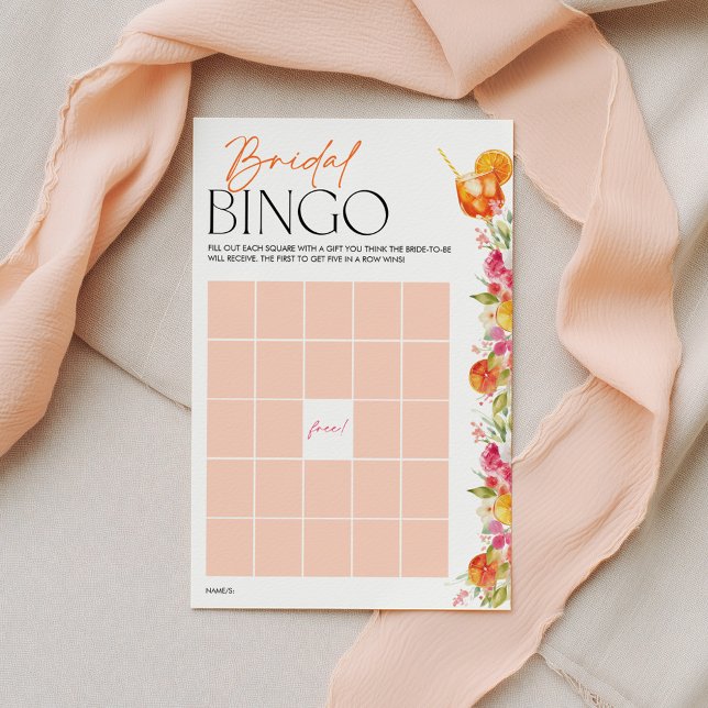 Braut-Bingo Brautparty-Spiele Citrus Spritz (Bridal Bingo Game | Bridal Shower Game | Love at First Spritz Citrus Theme)