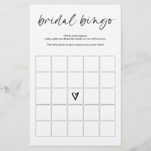 Braut-Bingo-Spiel Modern Einfach Minimalistisch