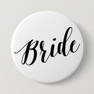 Braut Black Script Knopf Button