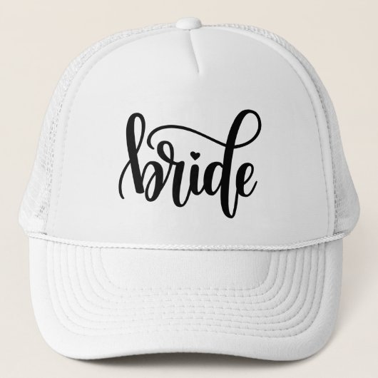 Braut Black Script Truckerkappe (Vorderseite)