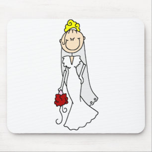 Braut Blond Strichmännchen-Mauspad Mousepad