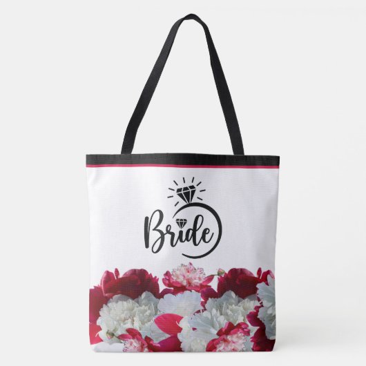Braut Blumen Pfingstrosen Multi-Print-Tragetasche Tasche (Vorderseite)