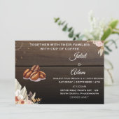 Braut boho rustikale moderne elegante Coffee Weddi Einladung (Stehend Vorderseite)