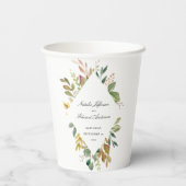 Braut-, Braun- und Goldfolienhochzeit Pappbecher (Rückseite)