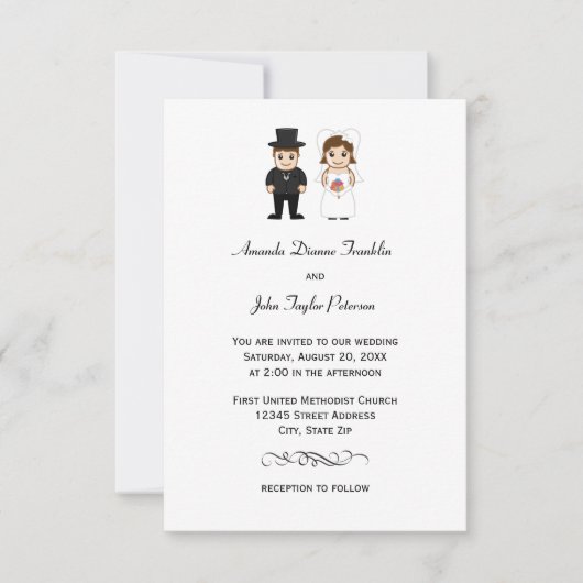 Braut & Bräutigam - 3x5 Einladung zur Hochzeit (Vorderseite)