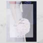 Braut & Bräutigam bearbeitbares Hochzeitsmenü Menükarte (Rückseite)