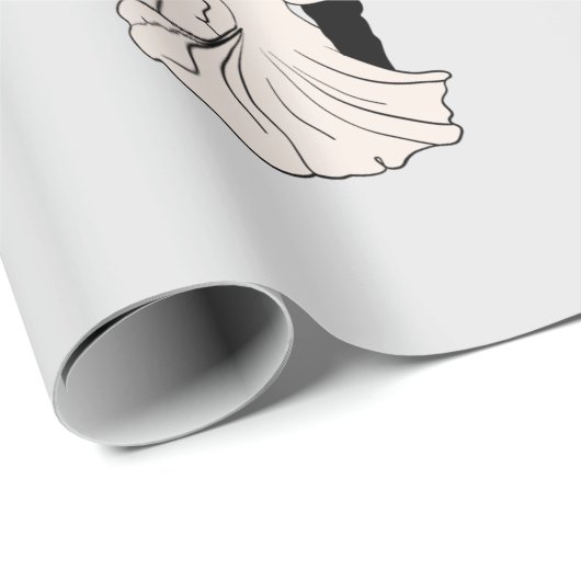 Braut & Bräutigam Design für Hochzeit 2022 Wrappin Geschenkpapier (Rolleneckpunkt)