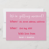 Braut & Bräutigam, Essen, Kuchen & Booze, Glücklic Save The Date (Rückseite)