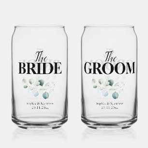 Braut Bräutigam Eukalyptus Schrift Hochzeit Dosenglas