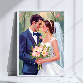 Braut & Bräutigam | Frischvermählte Hochzeit Wasse Poster