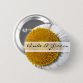 Braut & Bräutigam Gänseblümchen-Knopf Button (Vorne & Hinten)