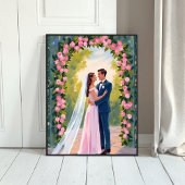 Braut- & Bräutigam-Gartenbogen | Florale Hochzeit Poster