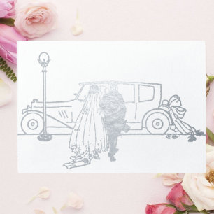 Braut & Bräutigam Hochzeit der 1920er Jahre Folienkarte