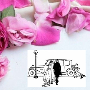 Braut & Bräutigam Hochzeit der 1920er Jahre Permastempel