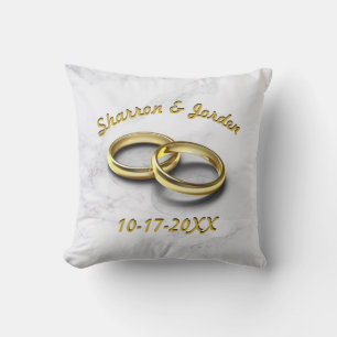 Braut & Bräutigam Hochzeitsdatum Goldene Ringe Per Kissen