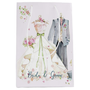 Braut & Bräutigam Hochzeitskleid Mittlere Geschenktüte