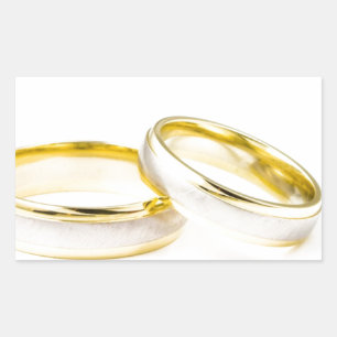 Braut Bräutigam Liebes Hochzeitsringe Dusche Party Rechteckiger Aufkleber