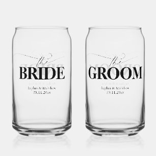 Braut Bräutigam Moderne Schrift Hochzeit Dosenglas
