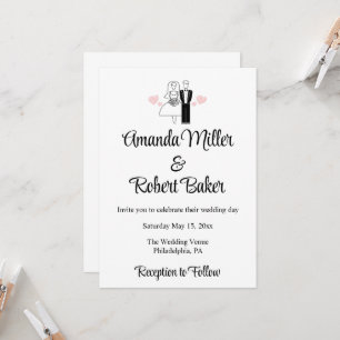 Braut & Bräutigam Paar Einladung