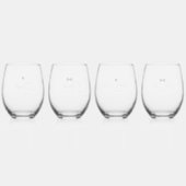 Braut, Bräutigam, Trauzeuge, Trauzeugin Eleganter  Weinglas Ohne Stiel (Hinten)