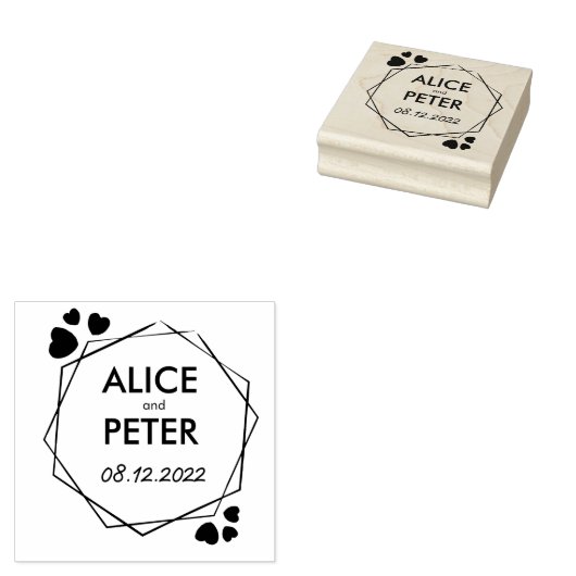 Braut/Bräutigam und Datum, Hochzeit Gummistempel (Stempel)