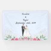 Braut-, Bräutigam- und Rose-Hochzeitsfest-Banner Banner (Horizontal)