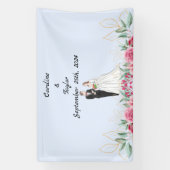 Braut-, Bräutigam- und Rose-Hochzeitsfest-Banner Banner (Vertikal)