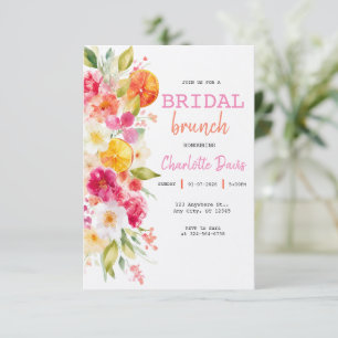Braut-Brunch Blumen Zitrus Elegant Chic Einladung